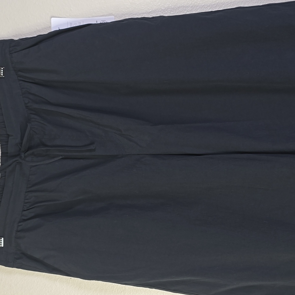 Athleta Drift Poplin Pants Black Back Elastic Waist Wide Leg Drawstring Size M. - Picture 5 of 12